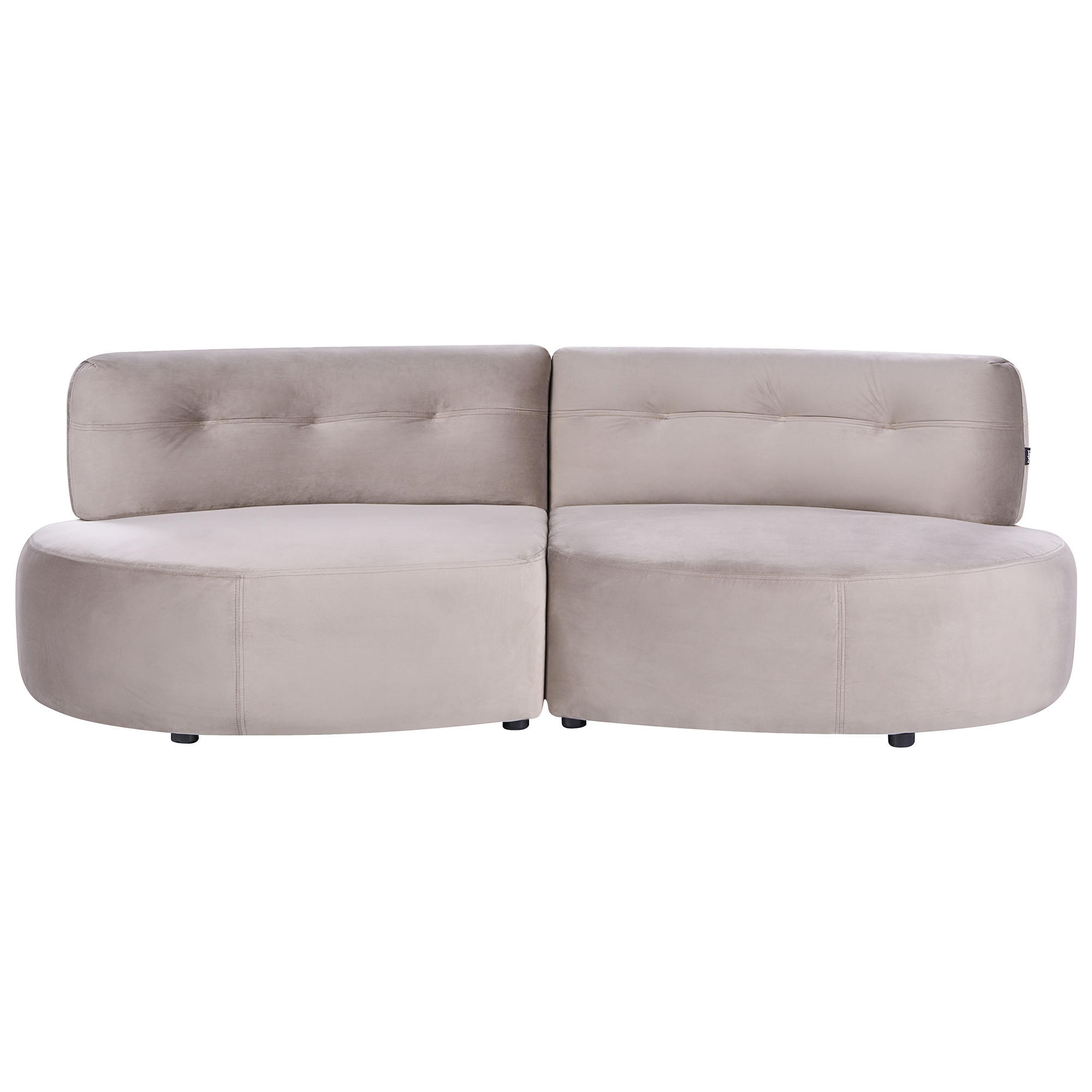 3-SITZER-SOFA Samtstoff Taupe Laerdal - Taupe, Textil (210/68/105cm) - Beliani