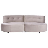 POHOVKA 3-místná Sametová látka Taupe Laerdal - šedohnědá, textil (210/68/105cm) - Beliani