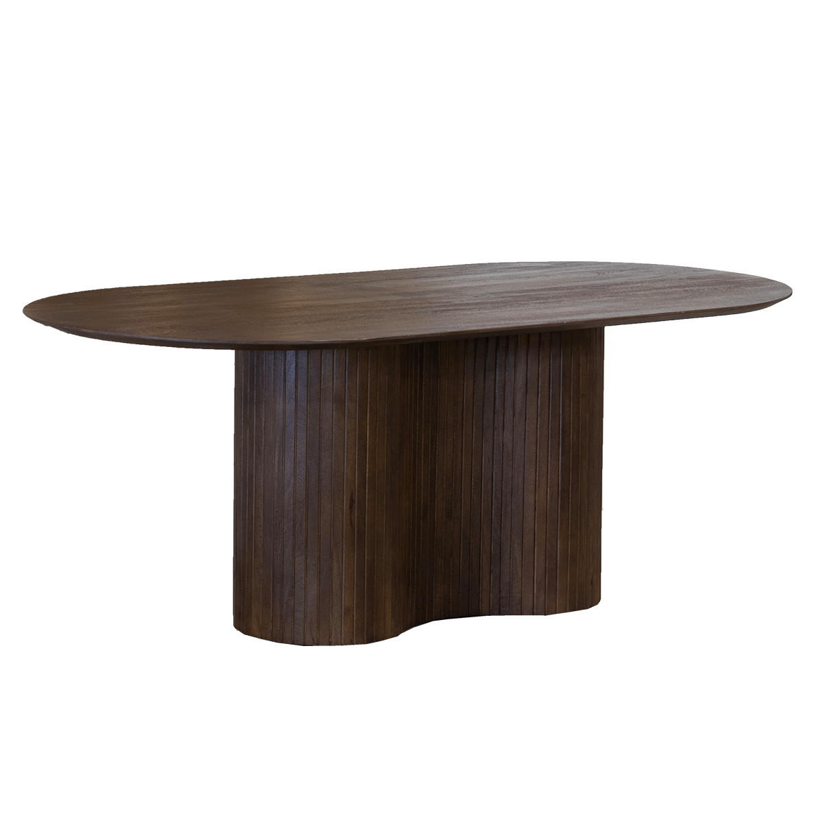 ESSTISCH oval aus Holz 240cm, dunkelbraun - Dunkelbraun, Holz (240/100/77cm) - Giga Meubel