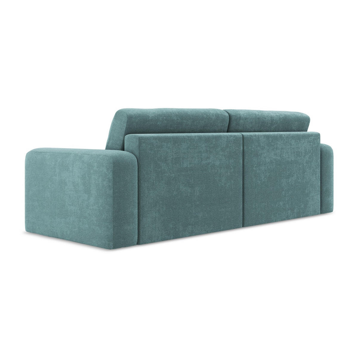3-SITZER SOFA mit Schlaffunktion Chenille Stoff Blau - Blau/Beige, Kunststoff/Textil (244/79/102cm) - LaMiaSofa