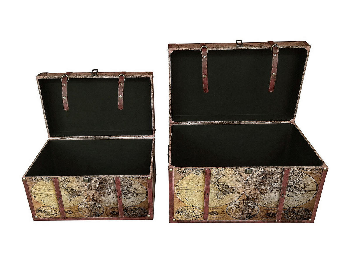 TRUHE und Kiste - 59 cm, 69 cm x 36 cm, 43 cm - stoff - braun Aventura - Braun, Holz/Holzwerkstoff (59/40/36cm) - Vente-Unique