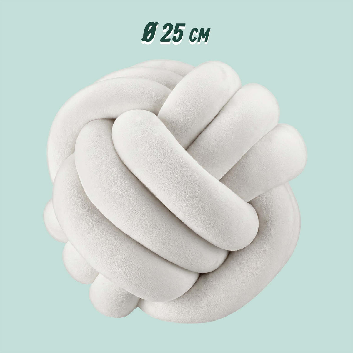 VANKÚŠ Béžový uzol 25 cm polyester - béžová, textil/plast (25/25cm) - Relaxdays