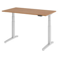 SCHREIBTISCH elektrisch XBHM 80/140/74 cm in Nussbaumfarben/Silberfarben - Silberfarben/Nussbaumfarben, Holzwerkstoff (80/140/74cm) - bümö
