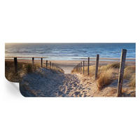 FOTOTAPETE 250x104 cm - Strandweg - Weiß, Textil (250/104cm) - Wallfluent