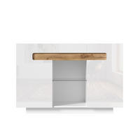 SIDEBOARD Weiß und Natur 120/40/80 cm - Weiß, Glas (120/80/40cm) - PANGIVO