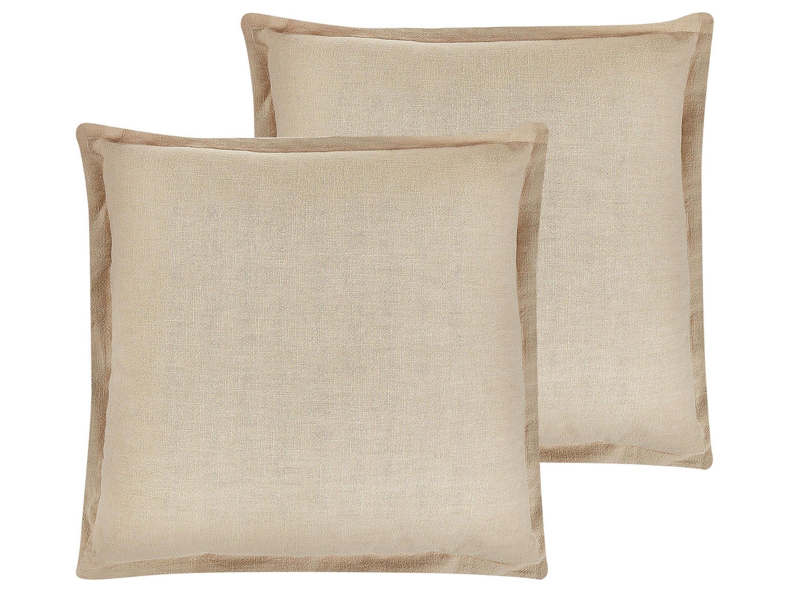 DEKOKISSEN 2er-Set Beige 45/45 cm Guzmania - Beige, Textil (45/45cm) - Beliani