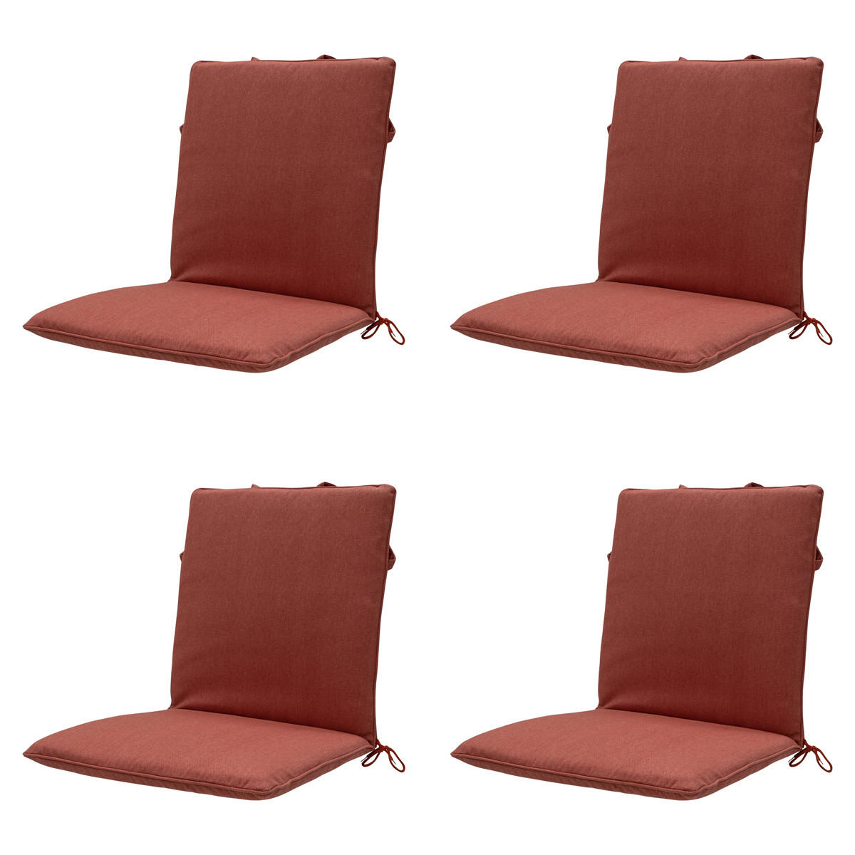 GARTENSTUHLKISSEN Canvas 97/49 cm 4er-Set - Rot, Textil (49/6/97cm) - Madison
