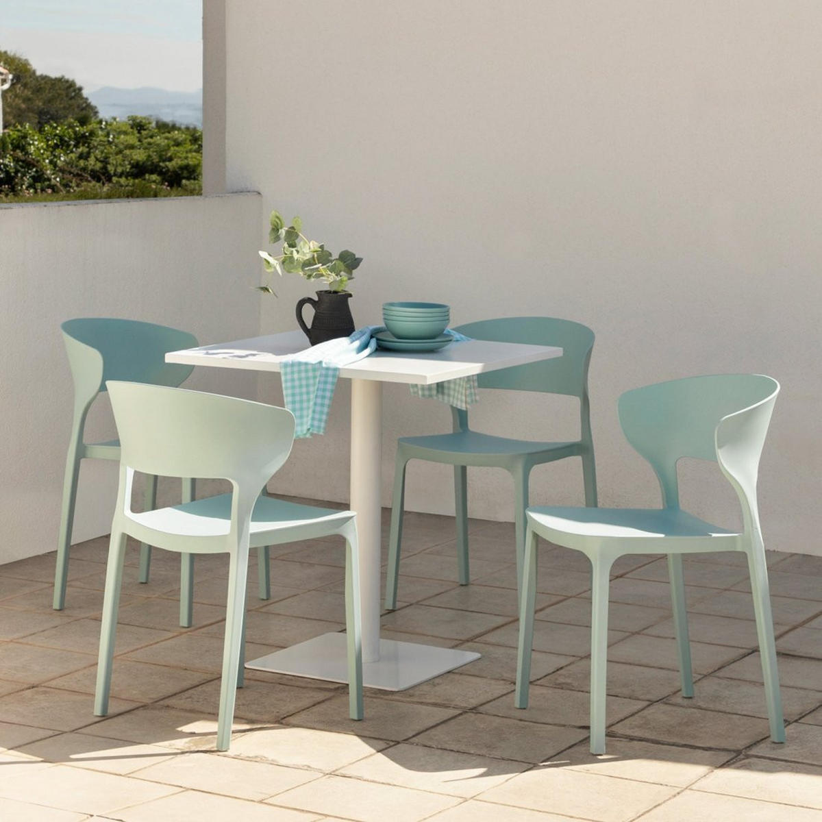 STUHL FÜR DRAUSSEN Serin Grün 48 cm x 76 cm - Grün, Kunststoff (48/76/52cm)