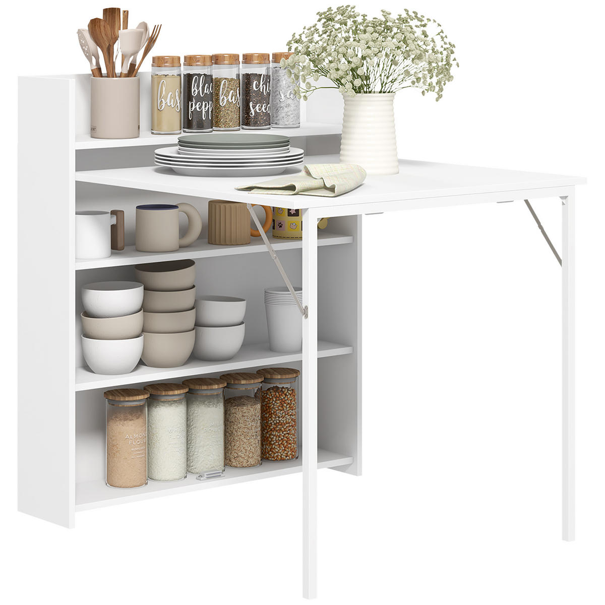 ESSTISCH Weiß 1 Stück - Weiß, Naturmaterialien (91/78.5/93cm) - GiPP