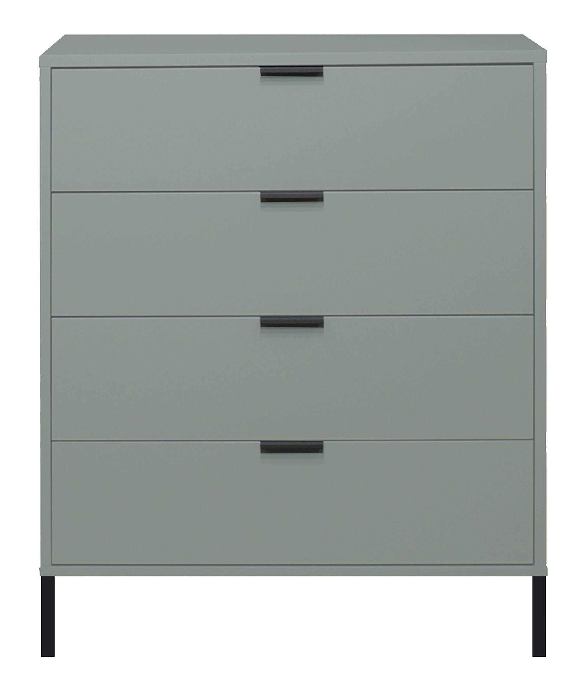 KOMMODE Erna 81x45x102 Pinie Green matt Lack - Grün, Holzwerkstoff (81/102/45cm) - 58aufmkessel