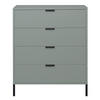 KOMMODE Erna 81x45x102 Pinie Green matt Lack - Grün, Holzwerkstoff (81/102/45cm) - 58aufmkessel