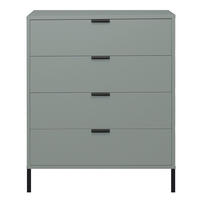 KOMMODE Erna 81x45x102 Pinie Green matt Lack - Grün, Holzwerkstoff (81/102/45cm) - 58aufmkessel