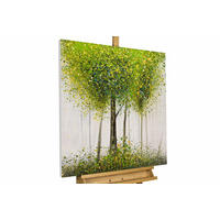 ÖLGEMÄLDE 80/80 cm - Weiß/Grün, Holz/Textil (1.52/80cm) - KUNSTLOFT