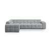 ECKSOFA links Kendal aus strukturiertem Stoff platin 6 Sitzplätze - Platinfarben, Textil (231/332cm) - Micadoni