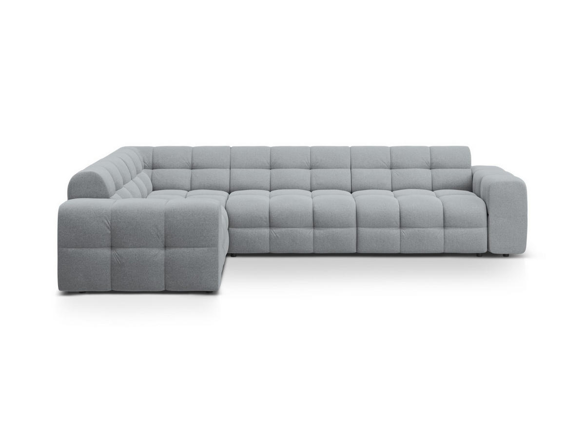 ECKSOFA links Kendal aus strukturiertem Stoff platin 6 Sitzplätze - Platinfarben, Textil (231/332cm) - Micadoni