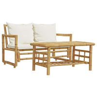 GARTENSOFA-SET 2Er Set Mit Kissen Bambus - Braun, Naturmaterialien - vidaXL