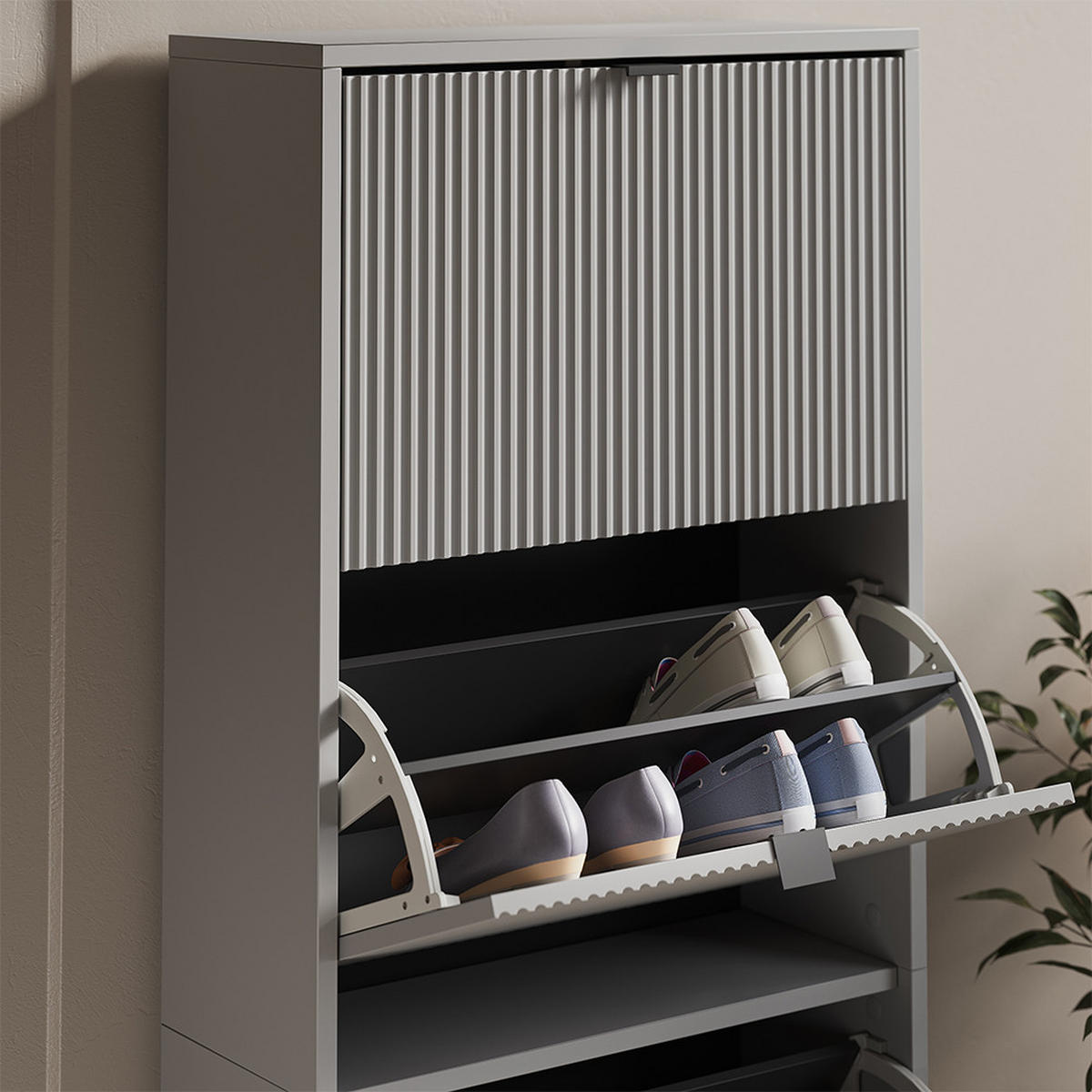 BOTNÍK NA BOTY Eliza Šedá - šedá, kompozitní dřevo (60/168/24cm) - Vicco