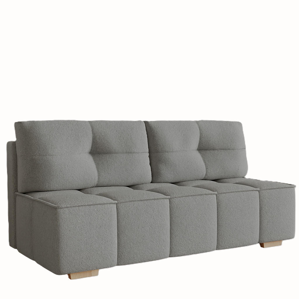 SITZSOFA Grau LORA Mit Schlaffunktion Bouclé - Grau, Textil (196/90/85cm) - Sepro Meble