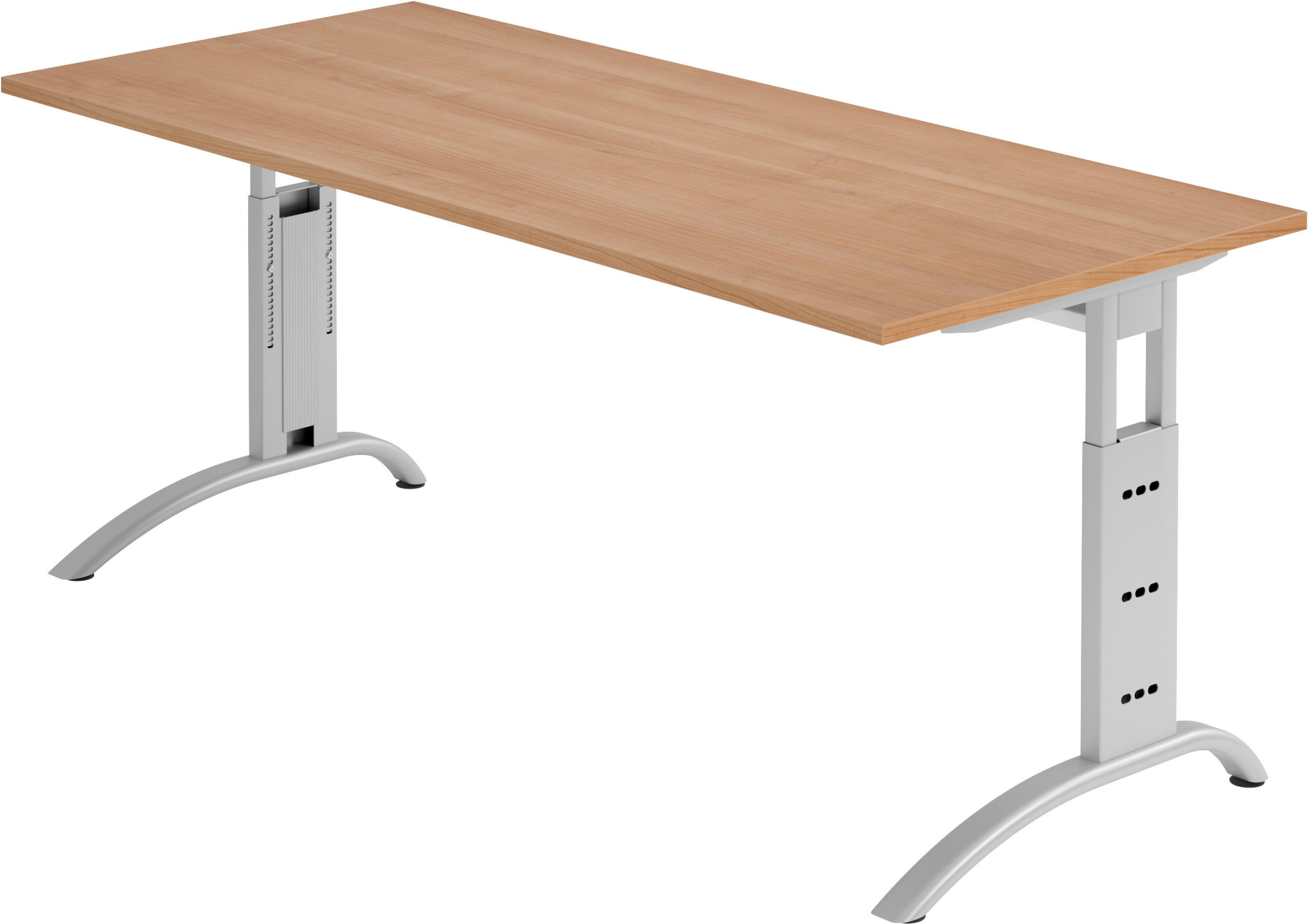 SCHREIBTISCH Serie-F 80/180/74 cm in Nussbaumfarben - Nussbaumfarben, Holzwerkstoff (80/180/74cm) - bümö