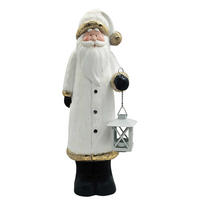 FIGUR Weihnachtsmann Santa Lila Weiß 14.7/20/51 cm Keramik - Weiß, Keramik (20/51/14.7cm) - Mondex