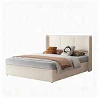 POLSTERBETT 160x200 cm mit Bettkasten und gepolstertem Kopfteil, Lattenrost mit Stauraum, Leinenbezug in Beige - Beige, Holz/Textil (160/200cm) - GENKI LIVING