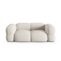 SOFA Loretto aus strukturiertem Stoff beige 3 Sitzplätze - Beige, Textil (100/68/210cm) - Cosmopolitan Design