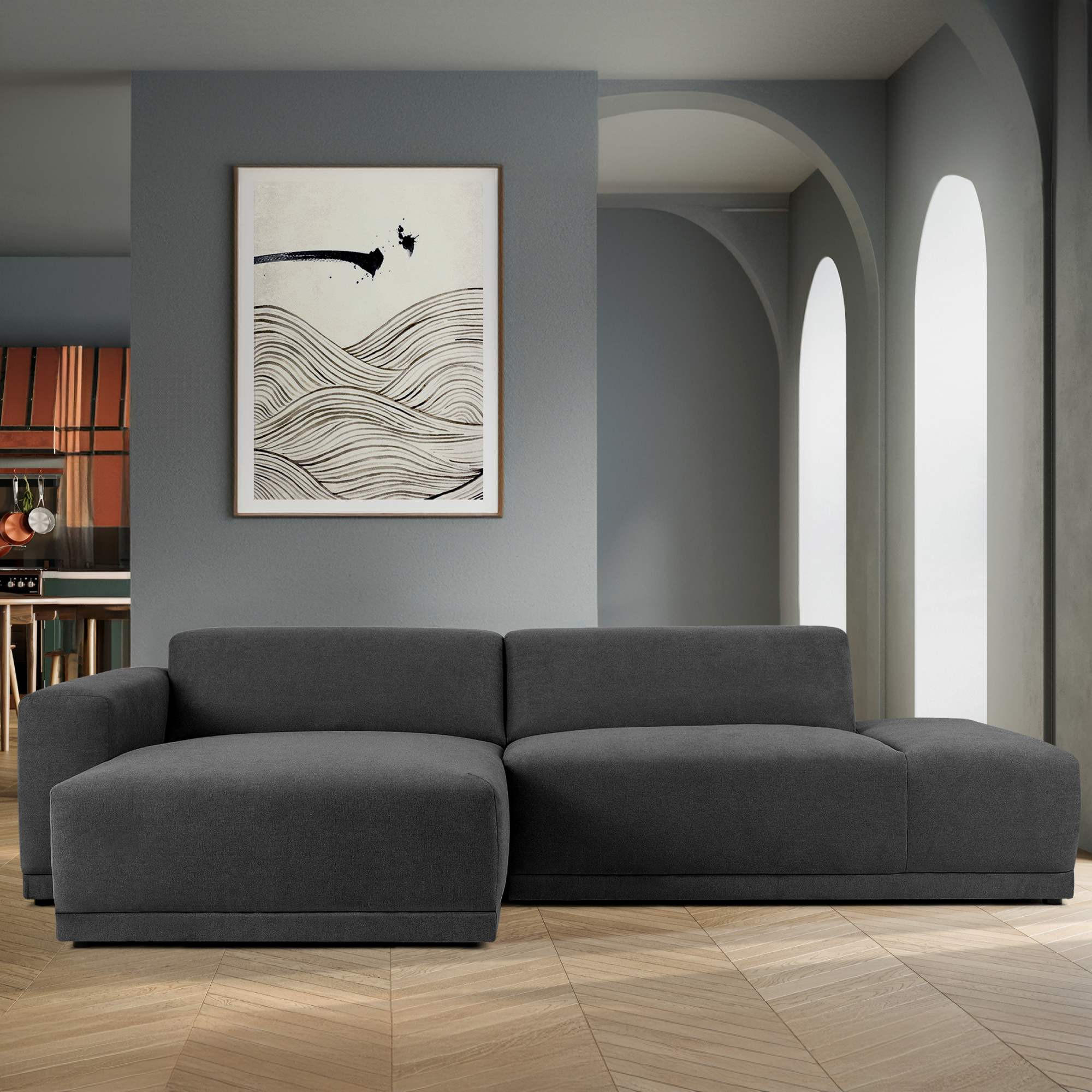 Thumbnail - Konsimo® Ecksofa, Dunkelgrau, Textil, 5-Sitzer, L-Form,L-Form, 280x160 cm, Wohnzimmer, Sofas & Couches, Wohnlandschaften...