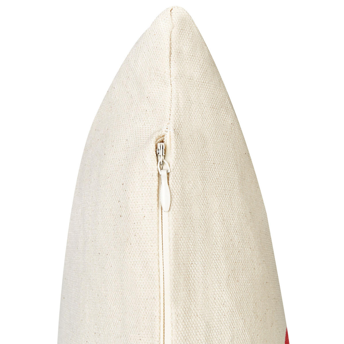 Dekokissen 2er-Set Beige 45/45 cm Plumeria - Beige/Rot, Naturmaterialen (45/45cm) - Beliani