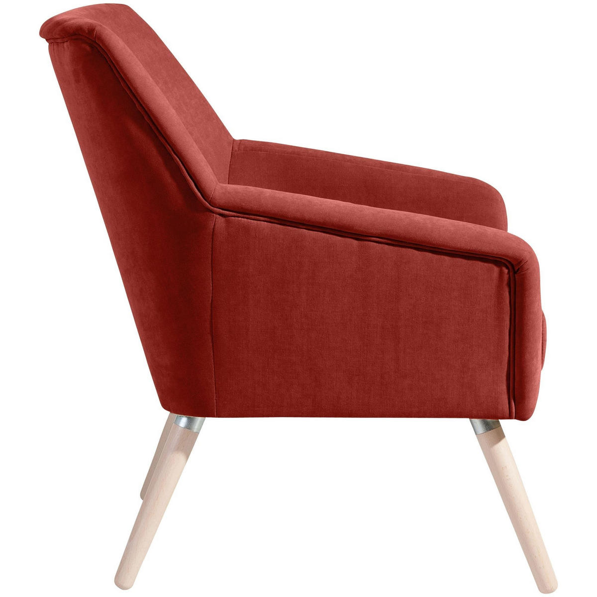 SESSEL Kachka Bezug Veloursstoff Buche natur / terracotta - Rot, Kunststoff (71/81/67cm) - 58aufmkessel