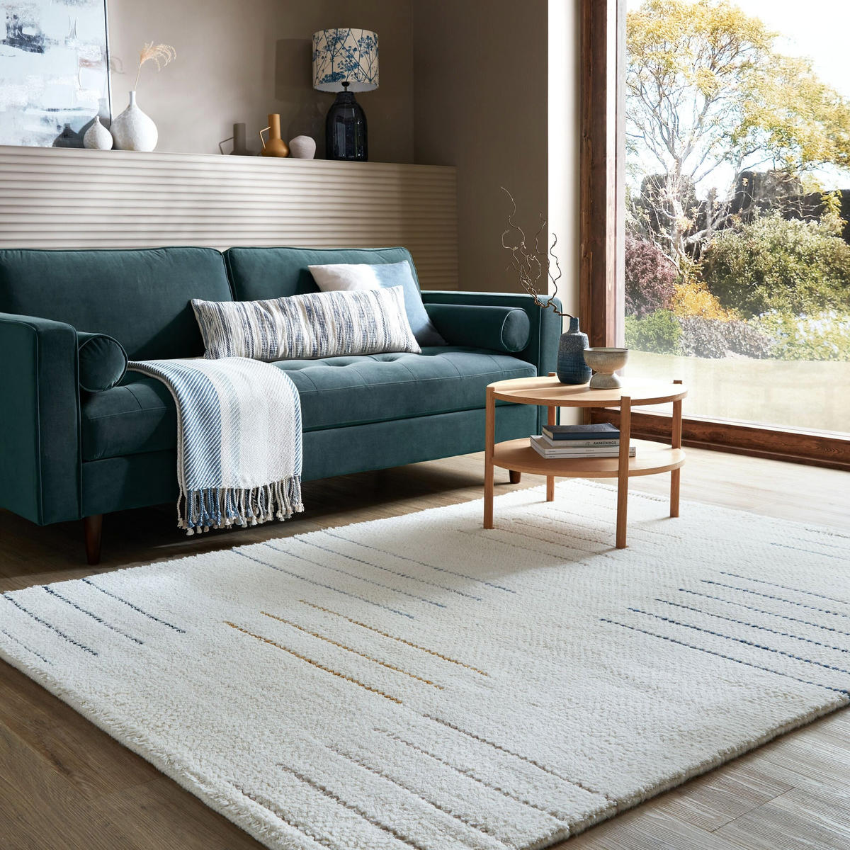 TEPPICH Wohn-/Schlafzimmer reine Wolle GROOM Blau 120x170 cm - Blau, Naturmaterialien (120/170cm) - Novatrend