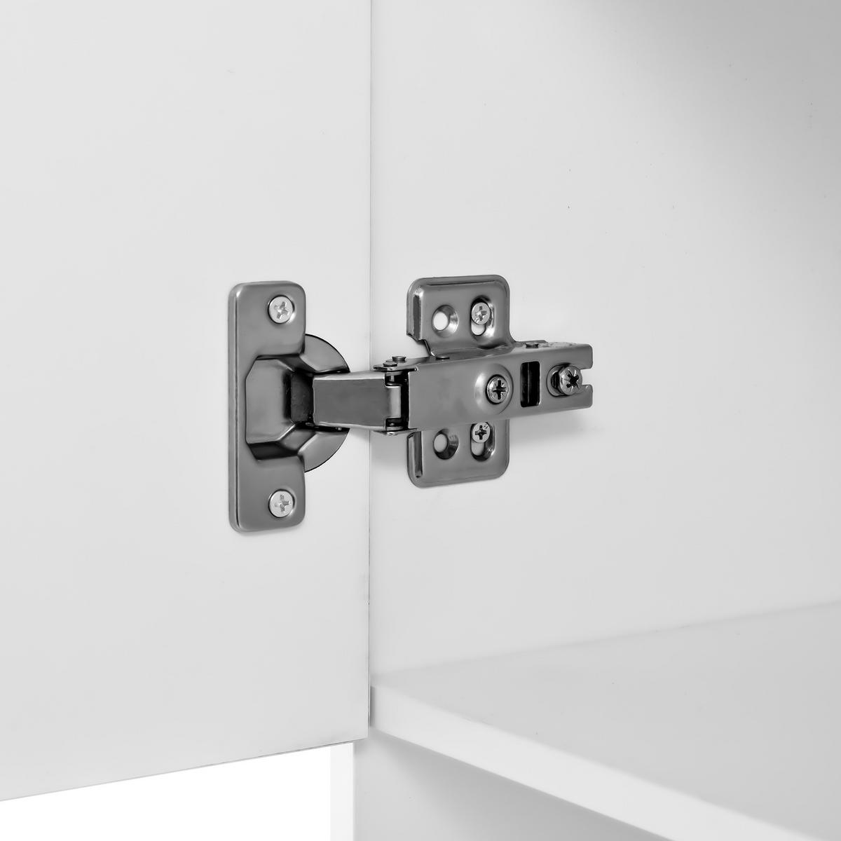 SCHUHSCHRANK aus Spanplatte 120x33.5x180cm in Weiß mit LED-Beleuchtung - Weiß, Holzwerkstoff (120/180/33.5cm) - Modfu