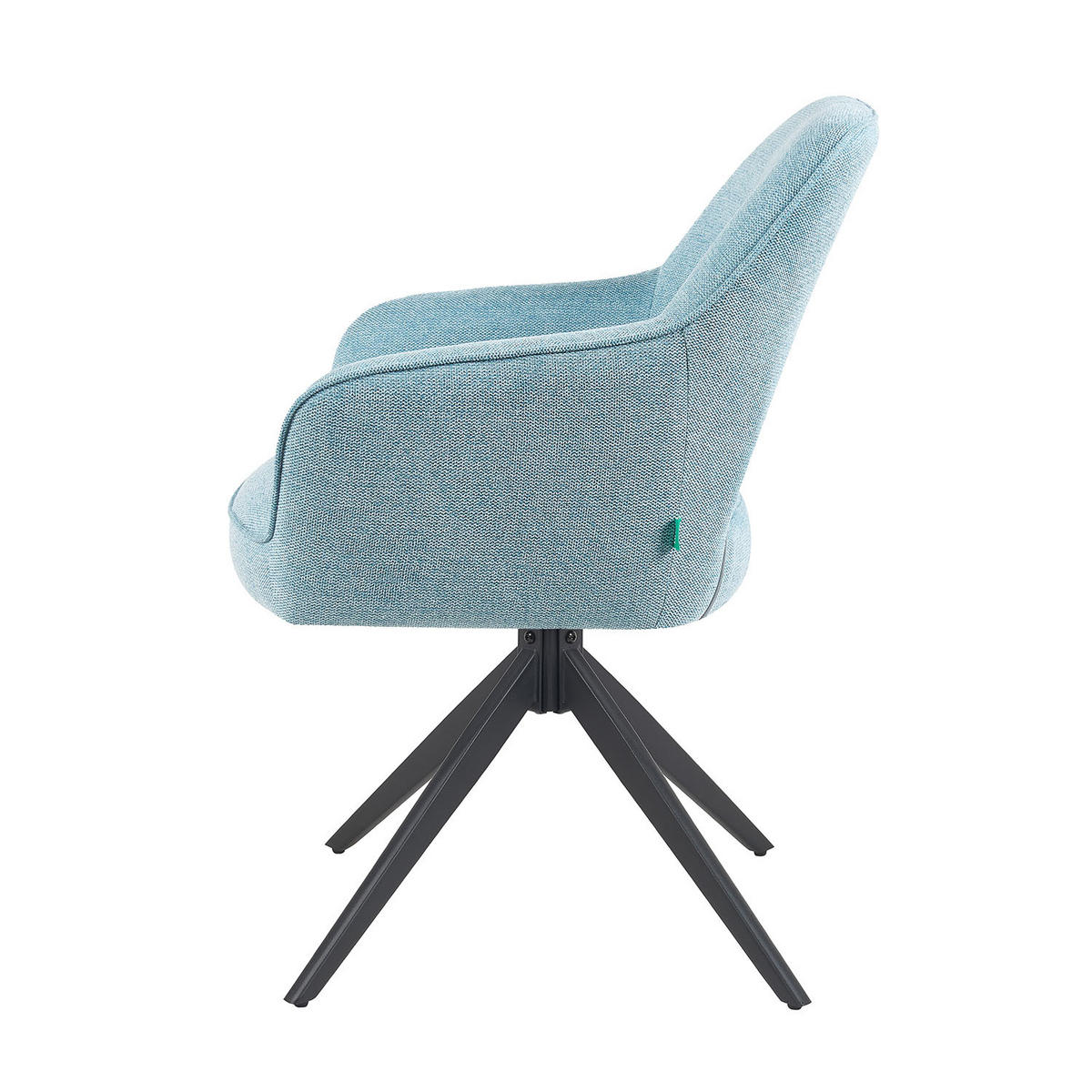 DREHSTUHL Mika-Nils - Schwarz/Hellblau, Textil/Metall (60/87/65cm) - DUBI Möbel