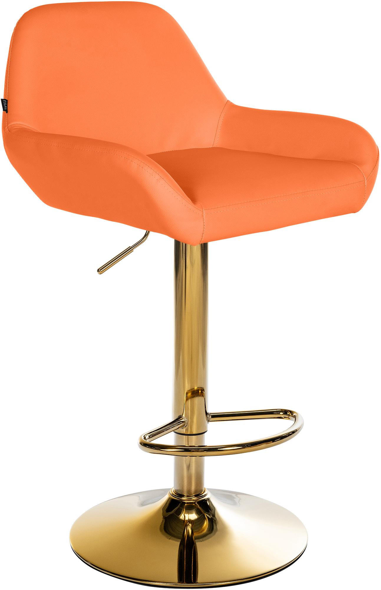 BARHOCKER Lederlook orange - Goldfarben/Orange, Textil/Metall (51/89/52cm) - CLP