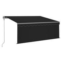 MARKISE Automatisch Einziehbar mit Volant 3x2,5 m Anthrazit - Anthrazit, Metall (300/1/3cm) - furnicato