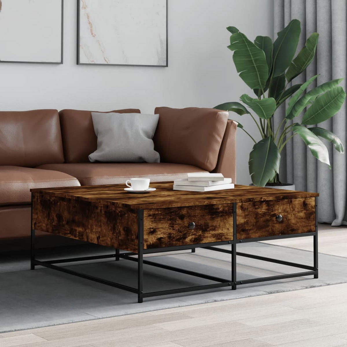 COUCHTISCH Räuchereiche 100x99x40 cm Holzwerkstoff - Braun, Holzwerkstoff (99/100/40cm) - furnicato