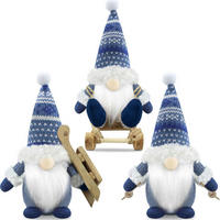WEIHNACHTSWICHTEL 3er Set Blau Fell - Multicolor, Fell (8.9/3.8/14cm)