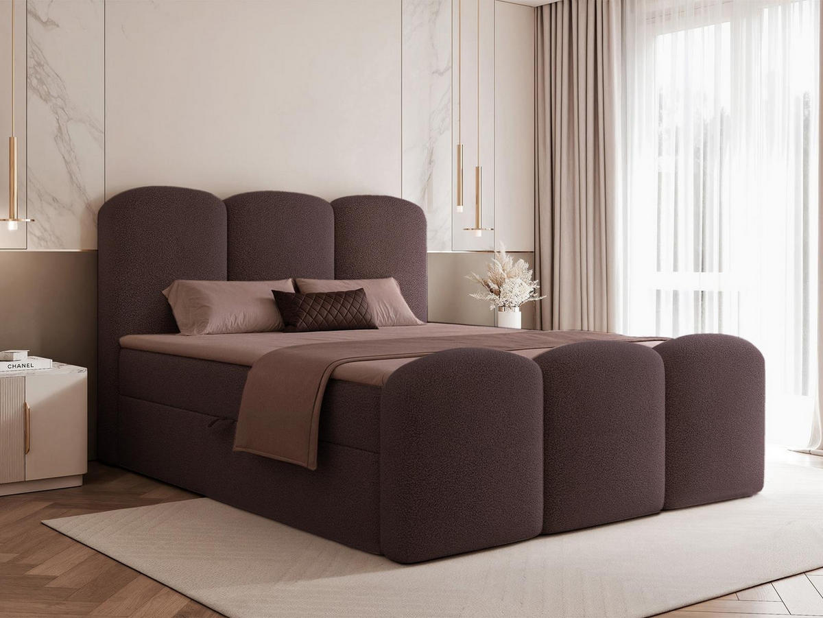 BOXBETT 140x200 VELIA Pflaumenbraun - Pflaume, Holzwerkstoff (140/200cm) - Compleo24