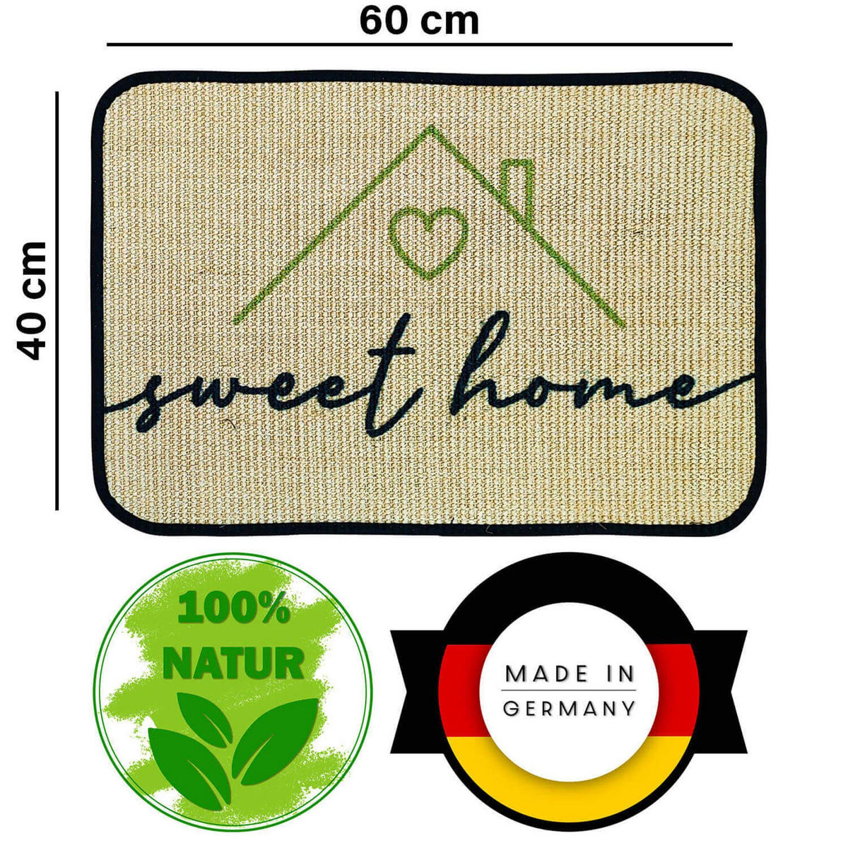 FUSSMATTE ECO-SISAL - Pastellgrün, Textil (40/60cm) - WohnDirect