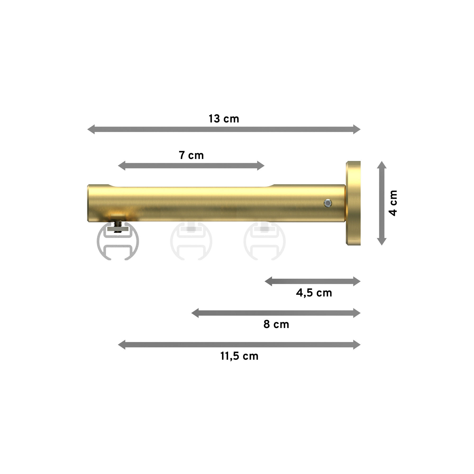 GARDINENSTANGE INNENLAUF Siteno Santo 240 cm (geteilt in 2 x 120 cm), 1-läufig, 20 mm Ø Messing-Optik - Messingfarben, Metall (240cm) - INTERDECO