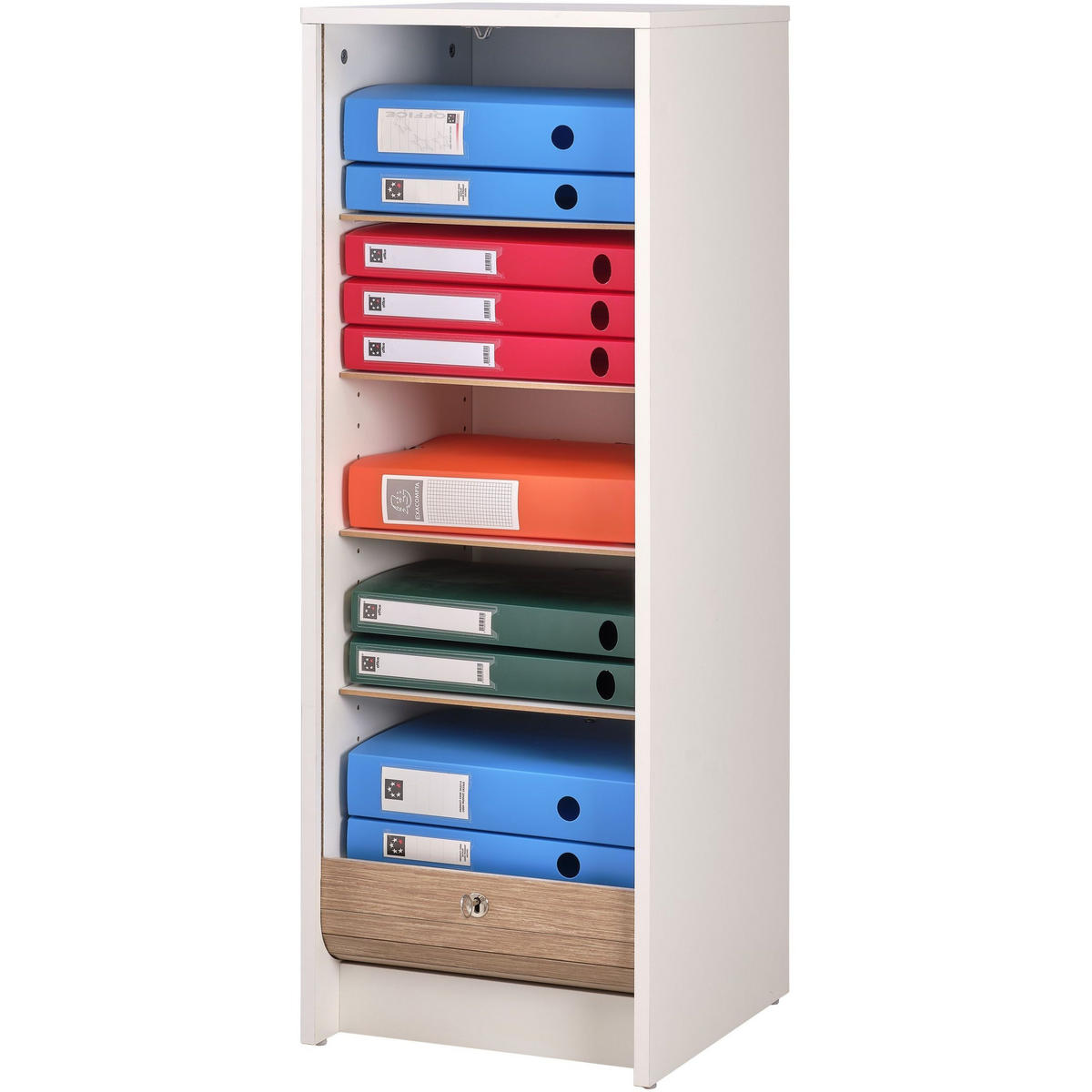 AKTENSCHRANK mit Rolladentür 38,5/35/104cm - Weiß, Holzwerkstoff (35/104/38.5cm) - Simmob