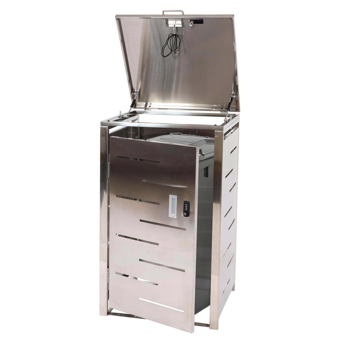 MÜLLTONNENVERKLEIDUNG 1ER Silber - Silberfarben, Metall (60/103/62cm) - MCW