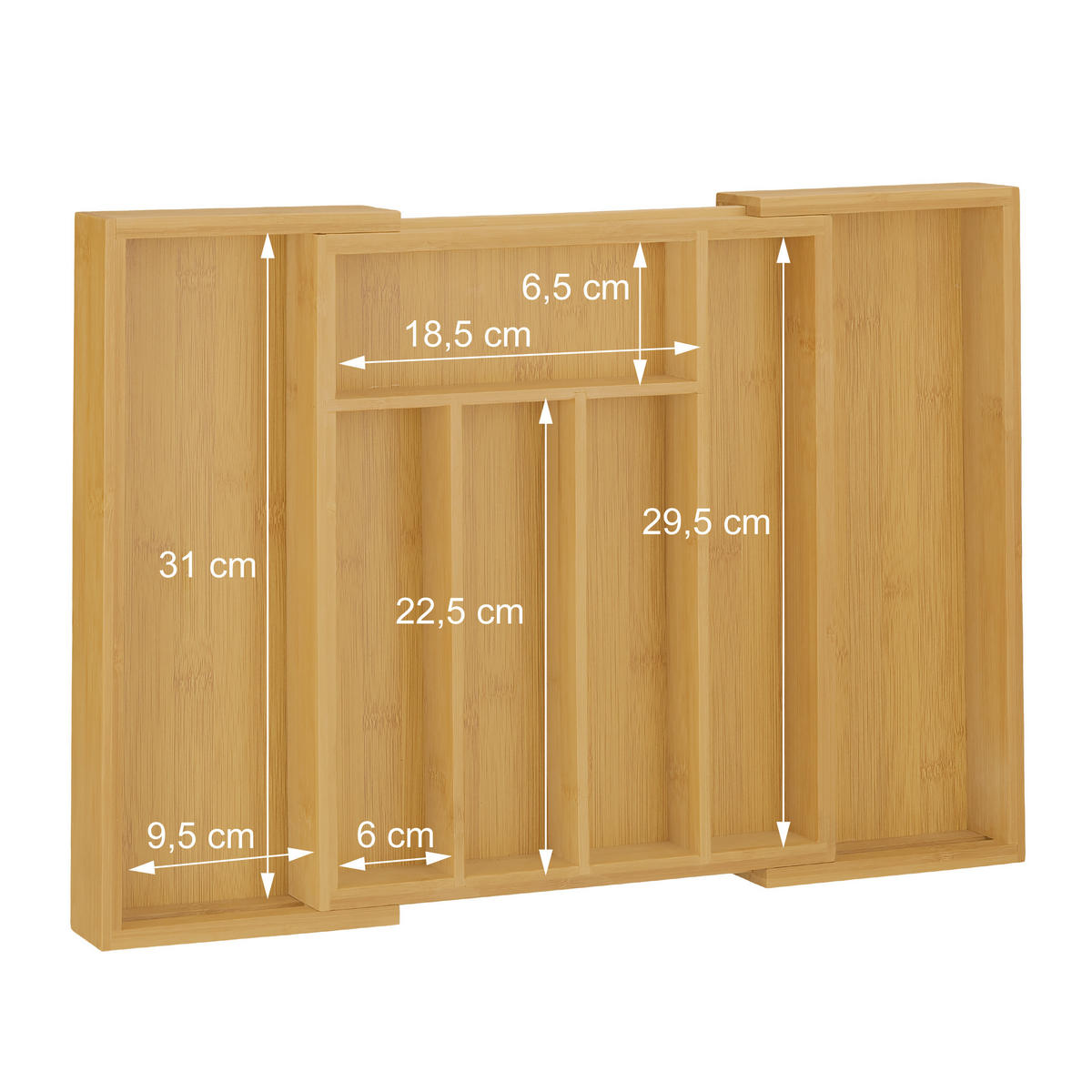 BESTECKKASTEN - Hellbraun, Holz/Holzwerkstoff (47/5/33cm) - Relaxdays