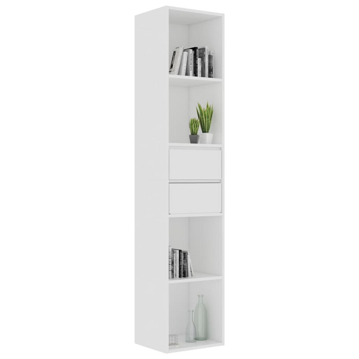 BÜCHERREGAL Weiß 36x30x171 cm Holzwerkstoff - Weiß, Holzwerkstoff (36/171/30cm) - furnicato