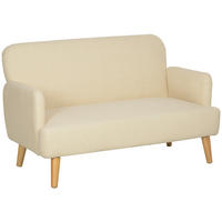 SOFA, 2 Sitzer , 130 x 74 x 79 cm, Cremeweiß - Weiß, Textil (130/79/74cm) - HOMCOM