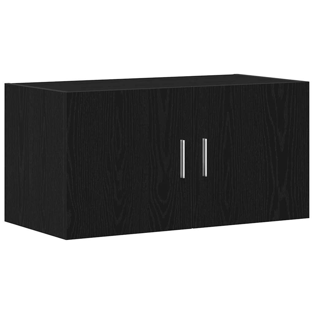 WANDSCHRANK Schwarz Eichen-Optik 80/39/40 Cm Holzwerkstoff - Schwarz, Holzwerkstoff (39/40/80cm) - vidaXL