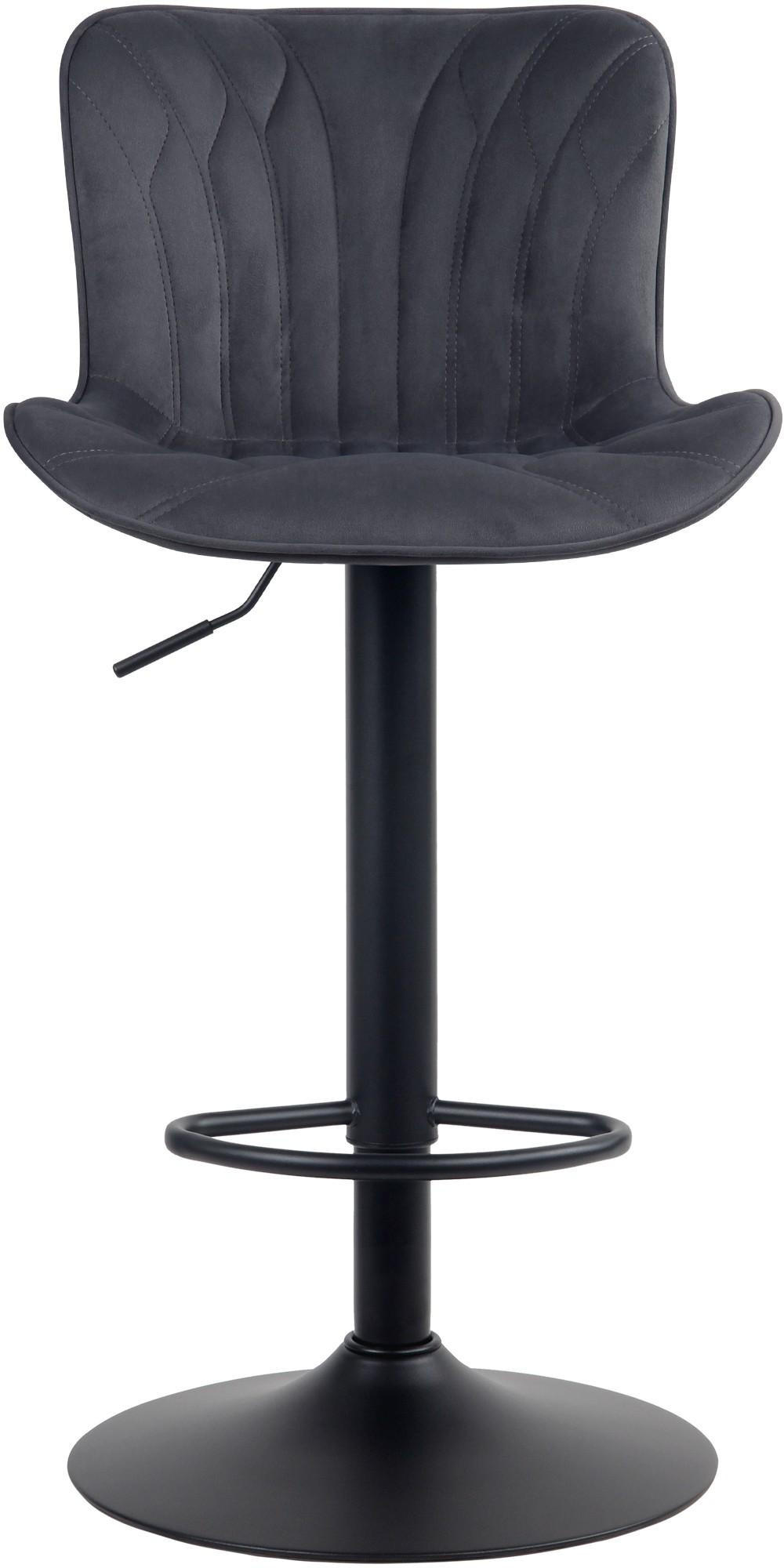 BARHOCKER Samt schwarz - Schwarz, Textil/Metall (48/83/54cm) - CLP