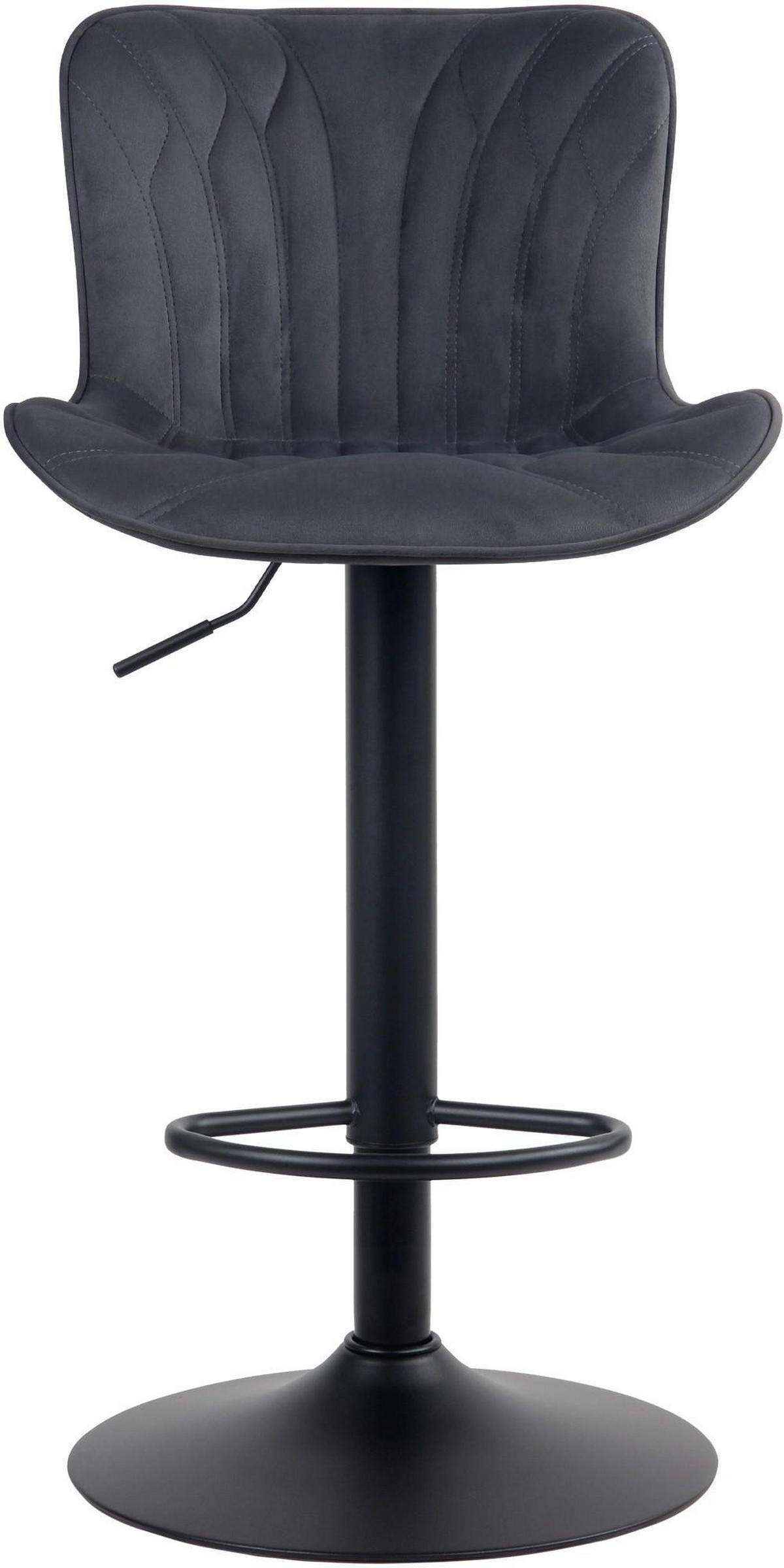 BARHOCKER Samt schwarz - Schwarz, Textil/Metall (48/83/54cm) - CLP
