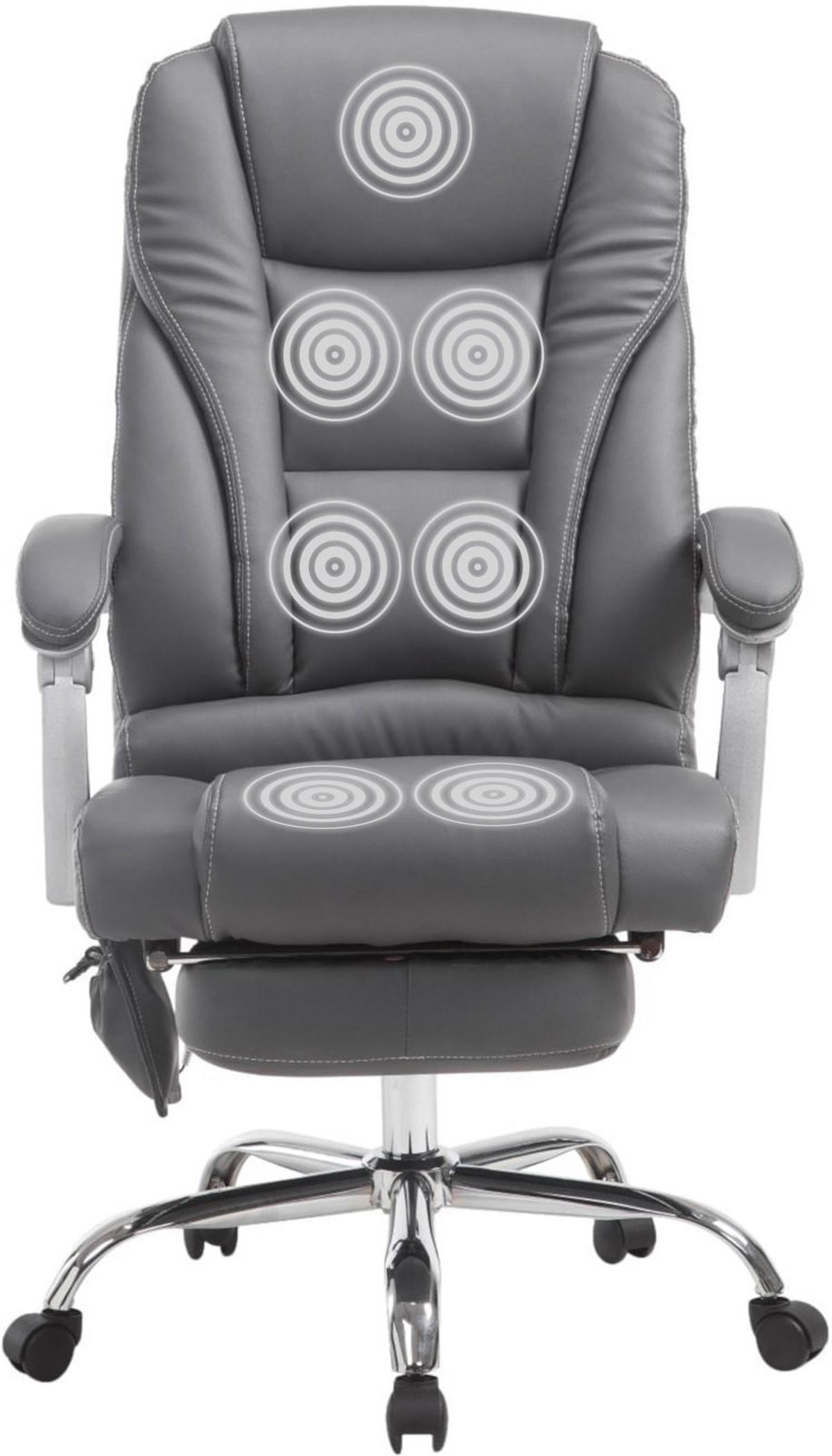 CHEFSESSEL Lederlook grau - Grau, Textil/Metall (68/118/64cm) - CLP