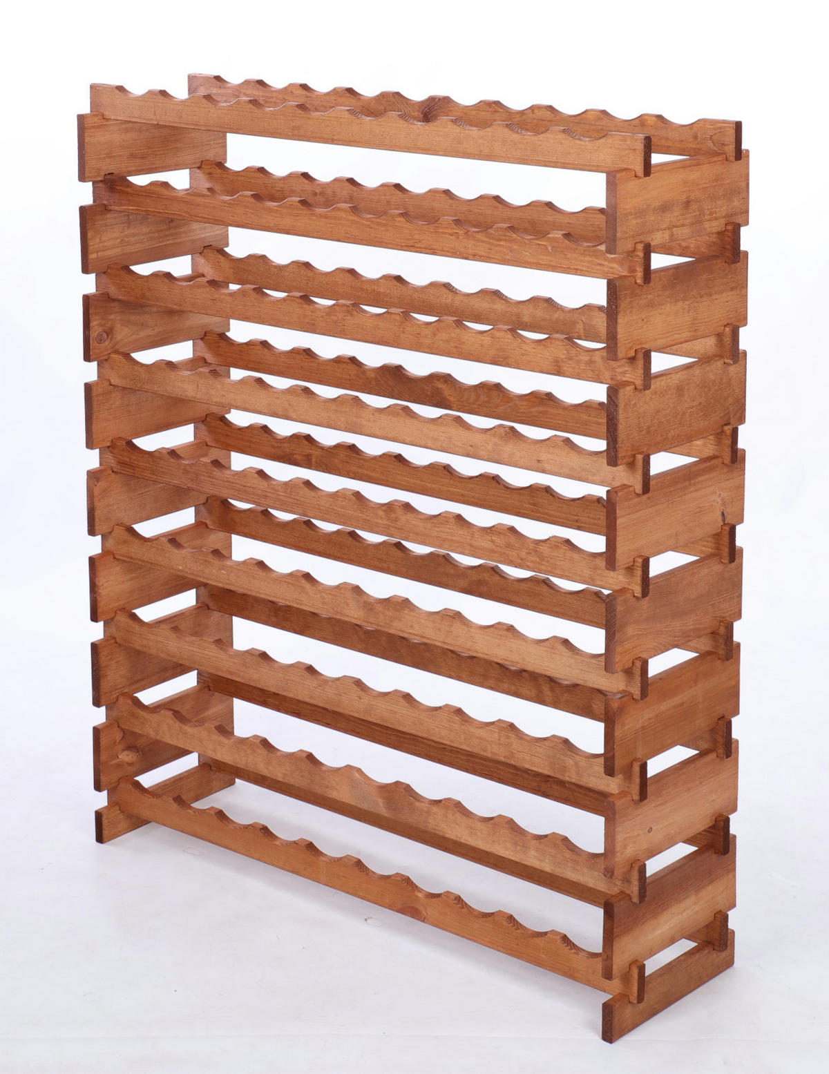 WEINREGAL VINOTECA FLEX PRO HxBxT 121x103x28cm 90 Flaschen auf 9 Ebene Braun geölt - Braun, Holz (103/121/28cm) - PROREGAL