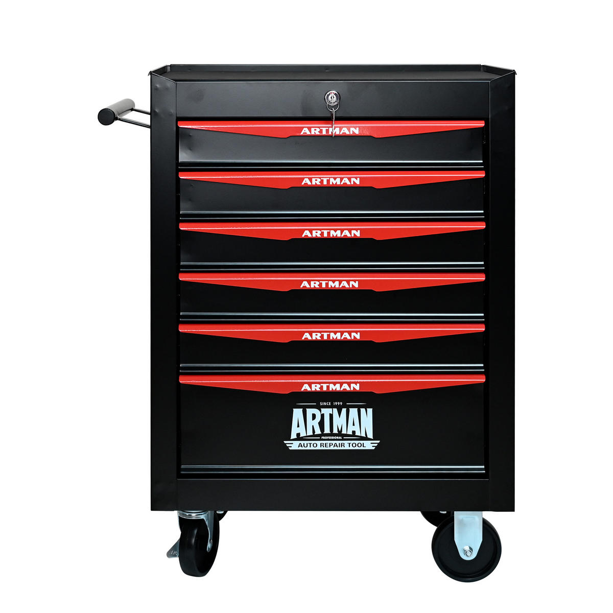 KOMBINATIONS-WERKZEUGSCHRANK – 6 Schubladen – 508 mm (20 Zoll) – Farbgebung: Schwarz und Rot - Multicolor, Metall (33/77.5/60cm) - DCA